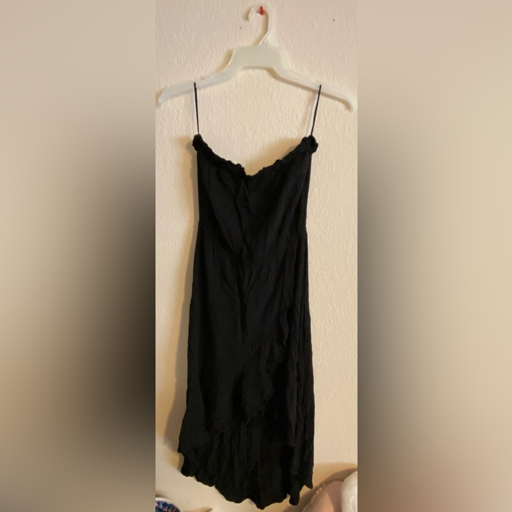 Ambiance Strapless High Low Black Dress